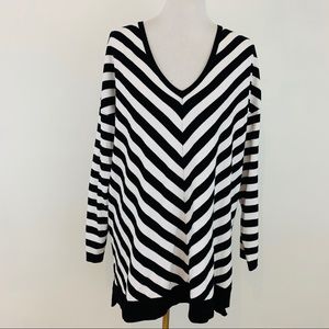 Lane Bryant Chevron Striped Pullover Sweater